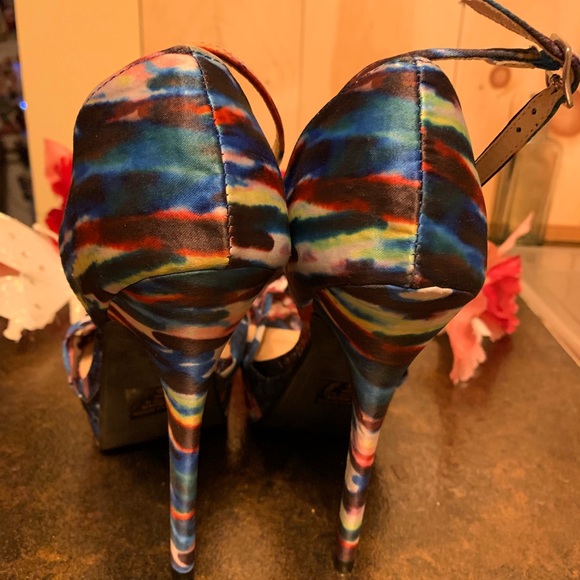 🌈 Wild Rose Rosa-16 Ankle Strappy, Peep Toe Heels - Picture 5 of 8